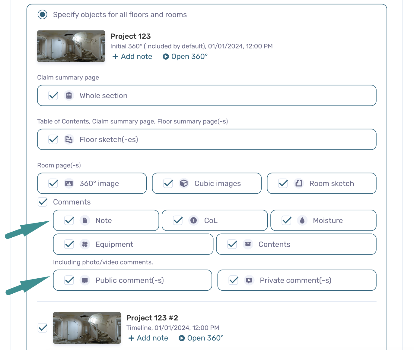 Comments in DocuSketch Reports